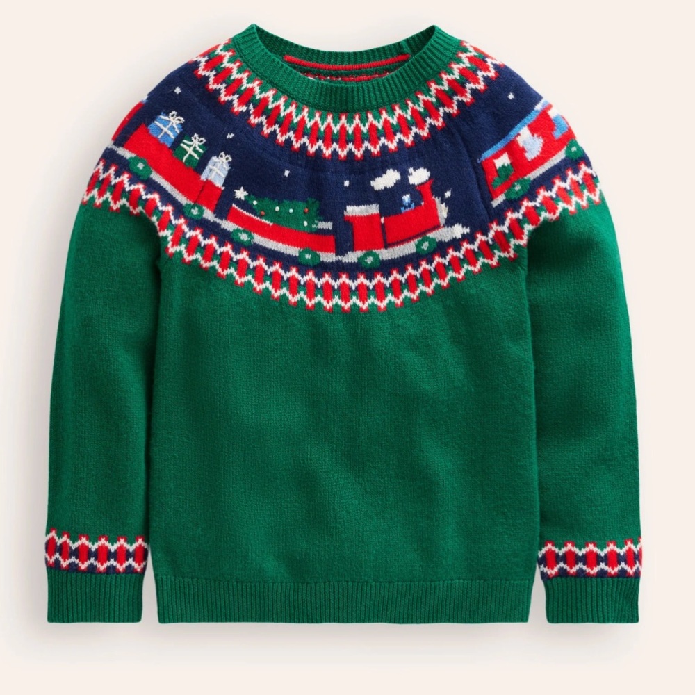 Mini BODEN Crew Neck Boys Fairisle
Christmas Jumper Crewneck Size 6 - 7 NWOT $68